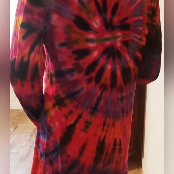 TIE DYE *5 Colors Avail* Rayon Stretch L/S Cardigan OS - Picture 5 of 8